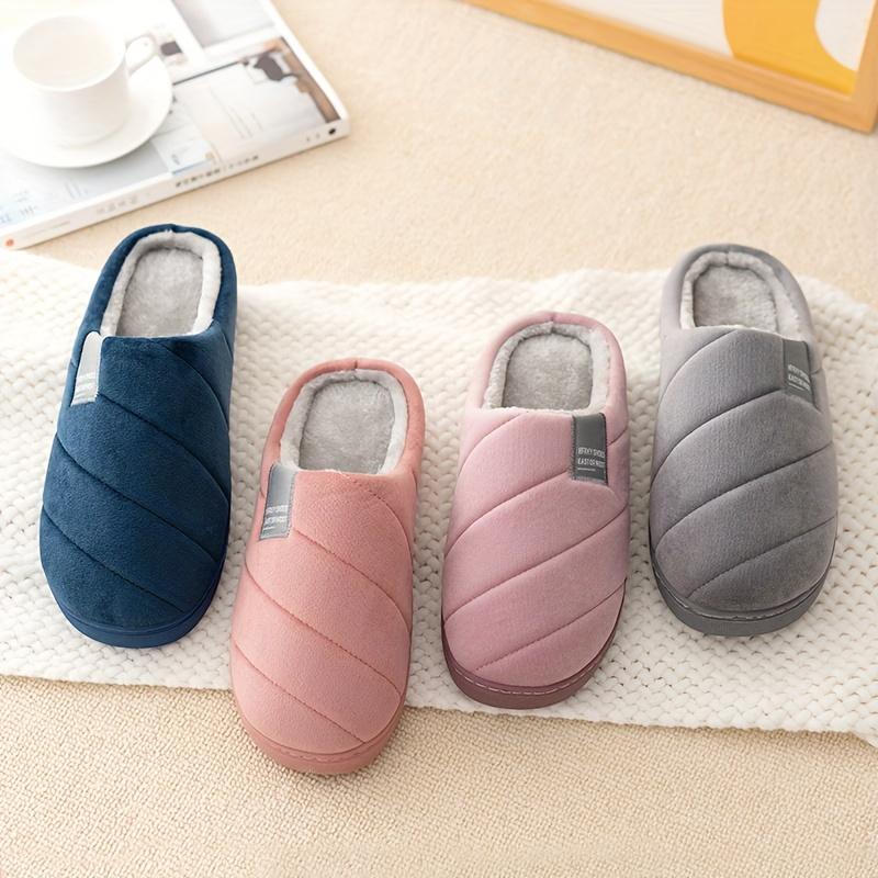 Winter Half Pack Men's Slippers Winter Home Warmth Plush Soft And Non Slip Indoor Simple Slippers For Women