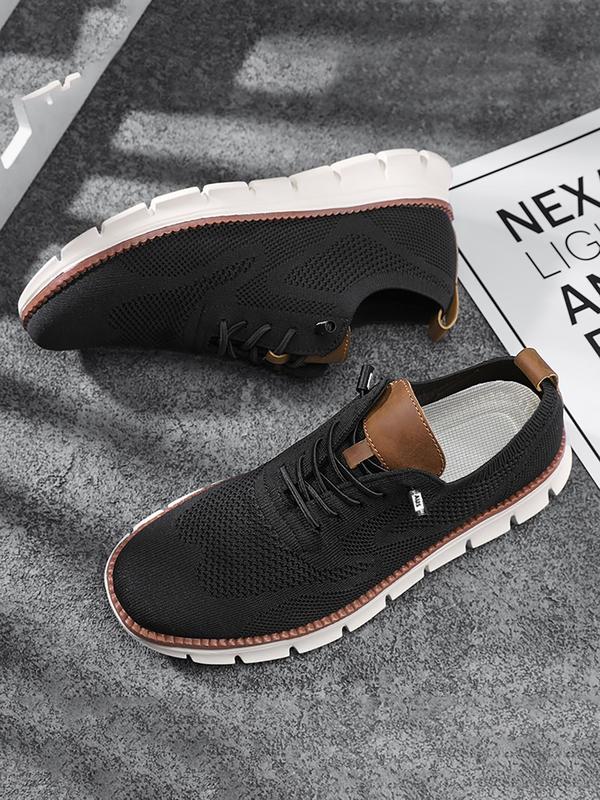 Men's Business Minimalist Lace Up Low Top Sneakers, Casual Breathable Comfortable Sports Running Designer Casual Shoes, Fashionable Lightweight Sneakers for Daily Wear