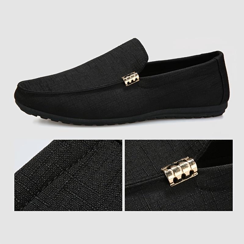 Men's Plain Canvas Loafers, Casual and Comfortable Flat Shoes, Suitable for Men Outdoor Shoes