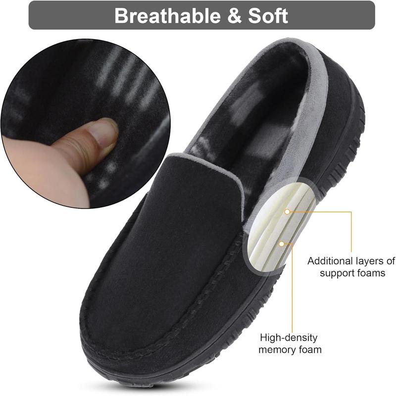 Mens Slippers moccasins for mens memory foam house slippers indoor outdoor house shoes