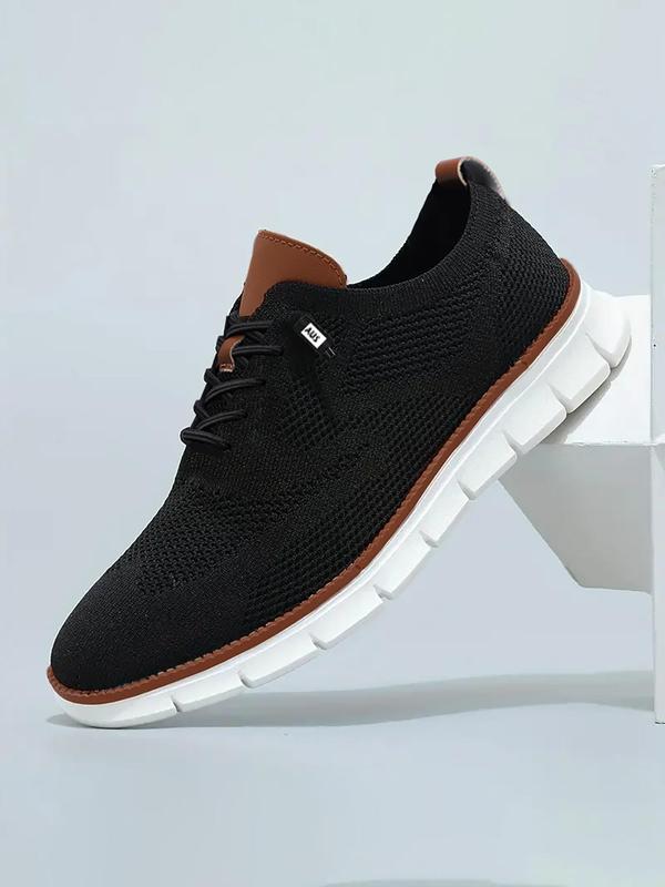 Men's Business Minimalist Lace Up Low Top Sneakers, Casual Breathable Comfortable Sports Running Designer Casual Shoes, Fashionable Lightweight Sneakers for Daily Wear