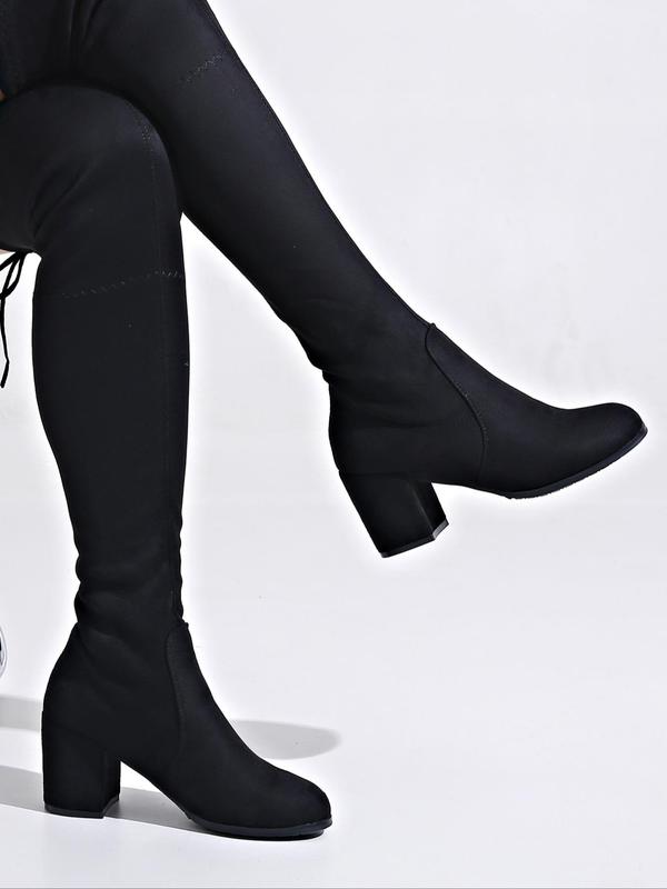 Women's Summer Trendy  Fabric Material  Minimalist Over The Knee Boots, Elegant Pointed Toe Knee Sock Boots, High Heels Winter Shoes, Booties for Women