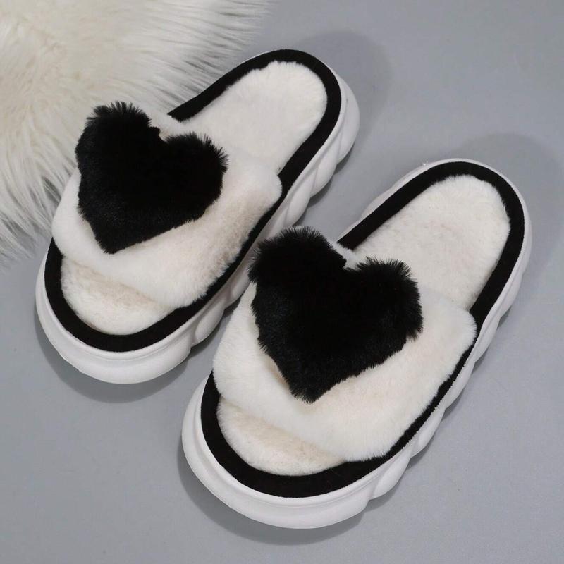 Heart Cotton Slippers for Women - Cozy Bedroom Slippers in Cute Design