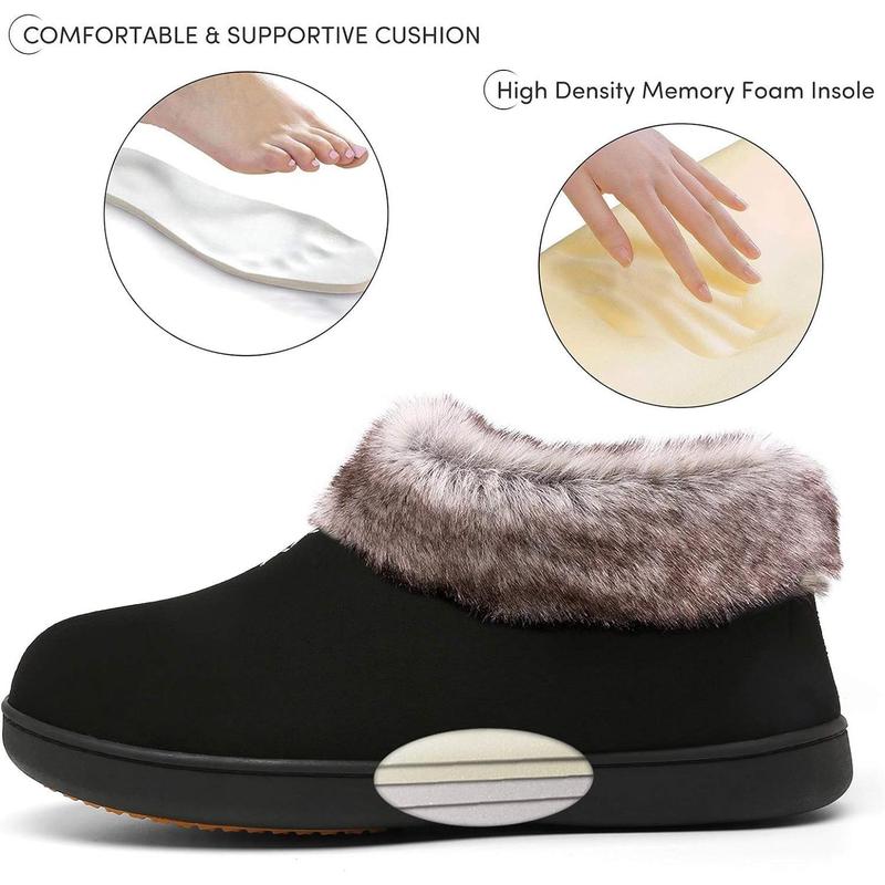 [Fall New Arrivals] Womens Cozy Fall Slippers Fashionable Fluffy Slippers Comfortable Memory Foam Slippers Winter Warm Fleece Lined Shoes with Anti-Skid Rubber Sole Fall Slippers Winter Slippers