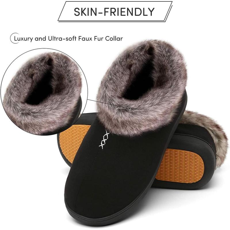 [Fall New Arrivals] Womens Cozy Fall Slippers Fashionable Fluffy Slippers Comfortable Memory Foam Slippers Winter Warm Fleece Lined Shoes with Anti-Skid Rubber Sole Fall Slippers Winter Slippers