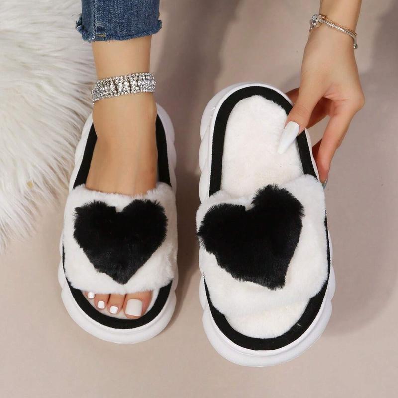 Heart Cotton Slippers for Women - Cozy Bedroom Slippers in Cute Design