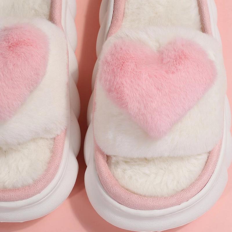 Heart Cotton Slippers for Women - Cozy Bedroom Slippers in Cute Design