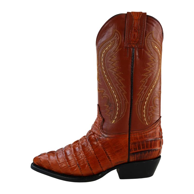 Men's Faux Crocodile Cowboy Style Burnt Orange Western Cowboy Boot