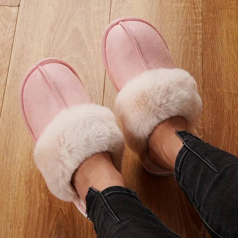 Cozy Warm Dual Fluff Slippers for Women - Ultra Soft, Warm, and Comfy Scuff Slippers with Non-Slip Rubber Sole for Indoor and Outdoor Use, Perfect for Cold Winter Days and House Shoes