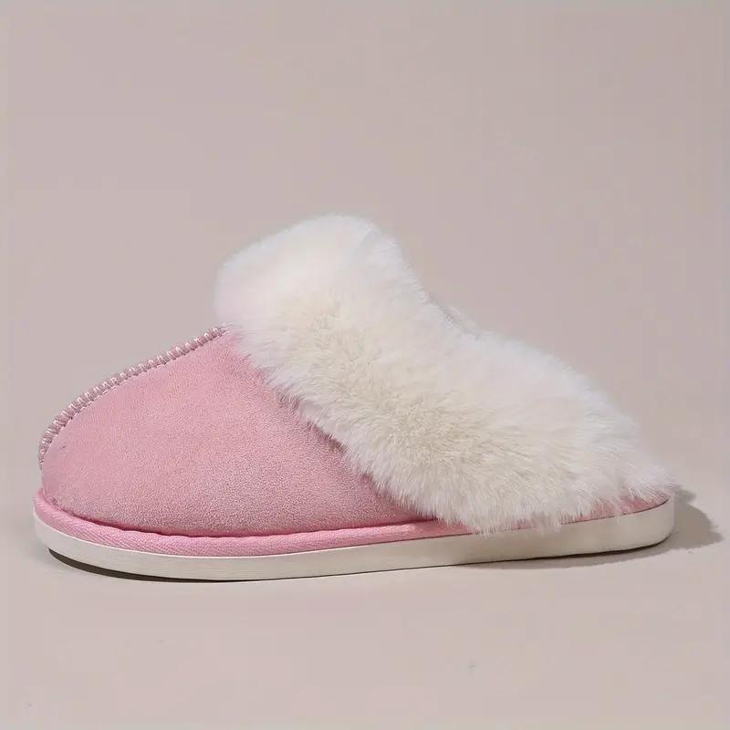 Cozy Warm Dual Fluff Slippers for Women - Ultra Soft, Warm, and Comfy Scuff Slippers with Non-Slip Rubber Sole for Indoor and Outdoor Use, Perfect for Cold Winter Days and House Shoes