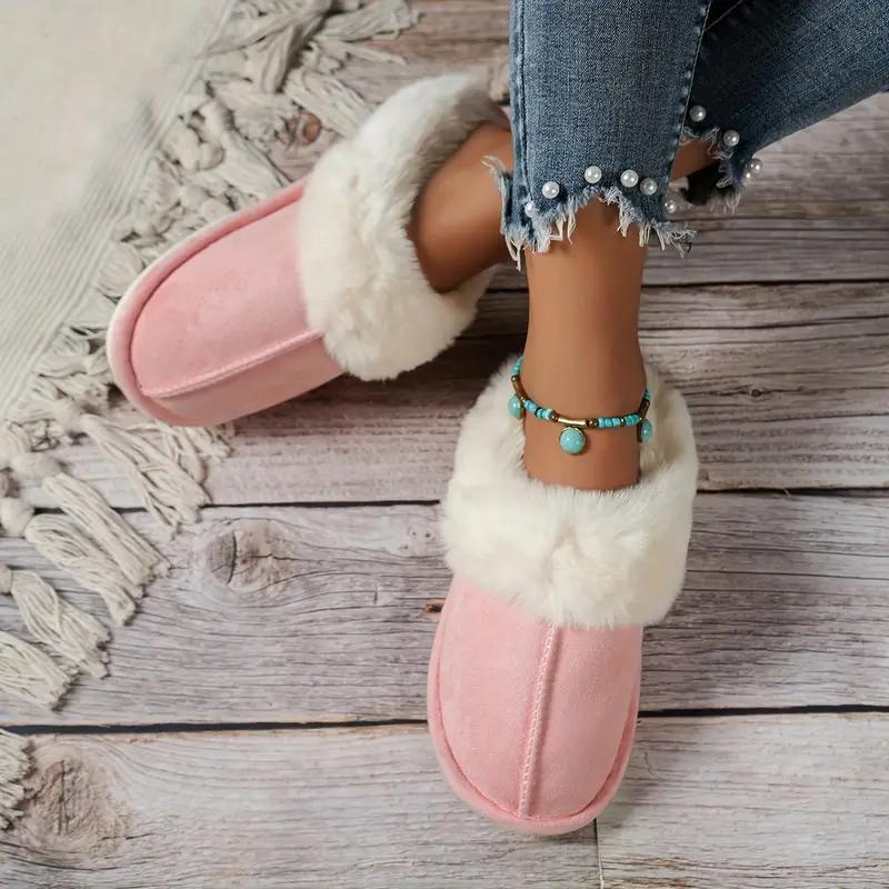 Cozy Warm Dual Fluff Slippers for Women - Ultra Soft, Warm, and Comfy Scuff Slippers with Non-Slip Rubber Sole for Indoor and Outdoor Use, Perfect for Cold Winter Days and House Shoes