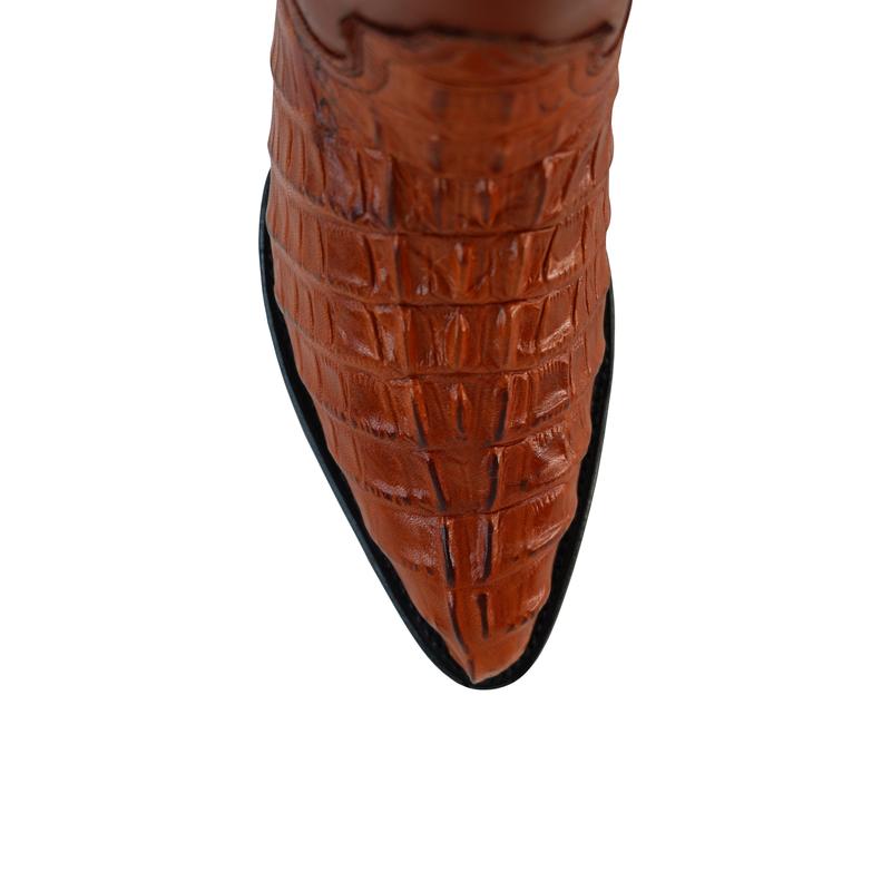 Men's Faux Crocodile Cowboy Style Burnt Orange Western Cowboy Boot