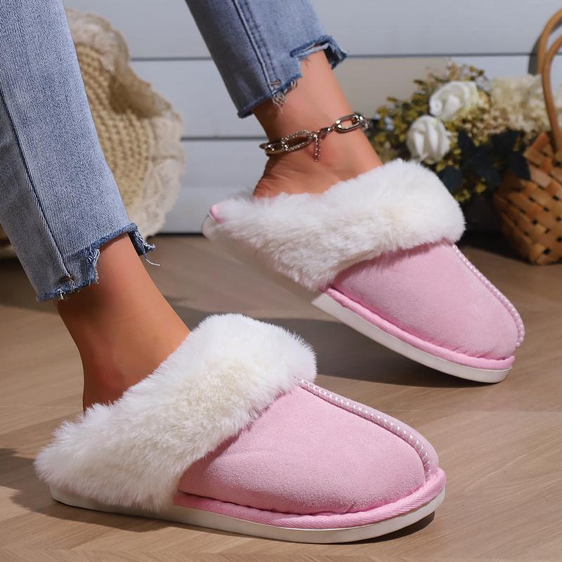 Cozy Warm Dual Fluff Slippers for Women - Ultra Soft, Warm, and Comfy Scuff Slippers with Non-Slip Rubber Sole for Indoor and Outdoor Use, Perfect for Cold Winter Days and House Shoes