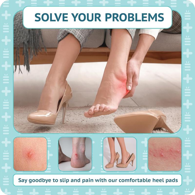 6 pairs of flexible heel pads for women's shoes, cushioning for better fit, comfort, and protection.