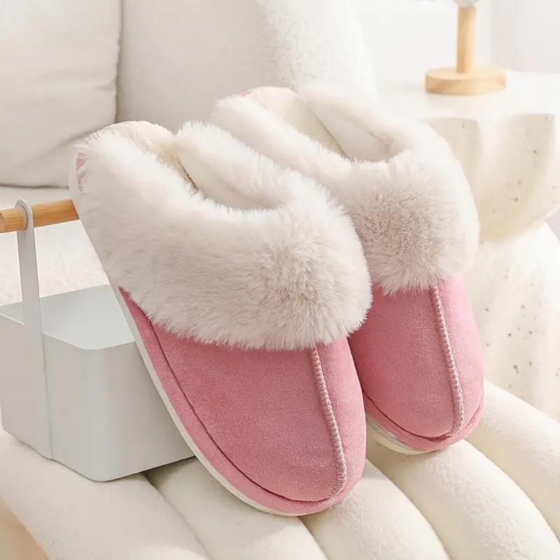 Cozy Warm Dual Fluff Slippers for Women - Ultra Soft, Warm, and Comfy Scuff Slippers with Non-Slip Rubber Sole for Indoor and Outdoor Use, Perfect for Cold Winter Days and House Shoes