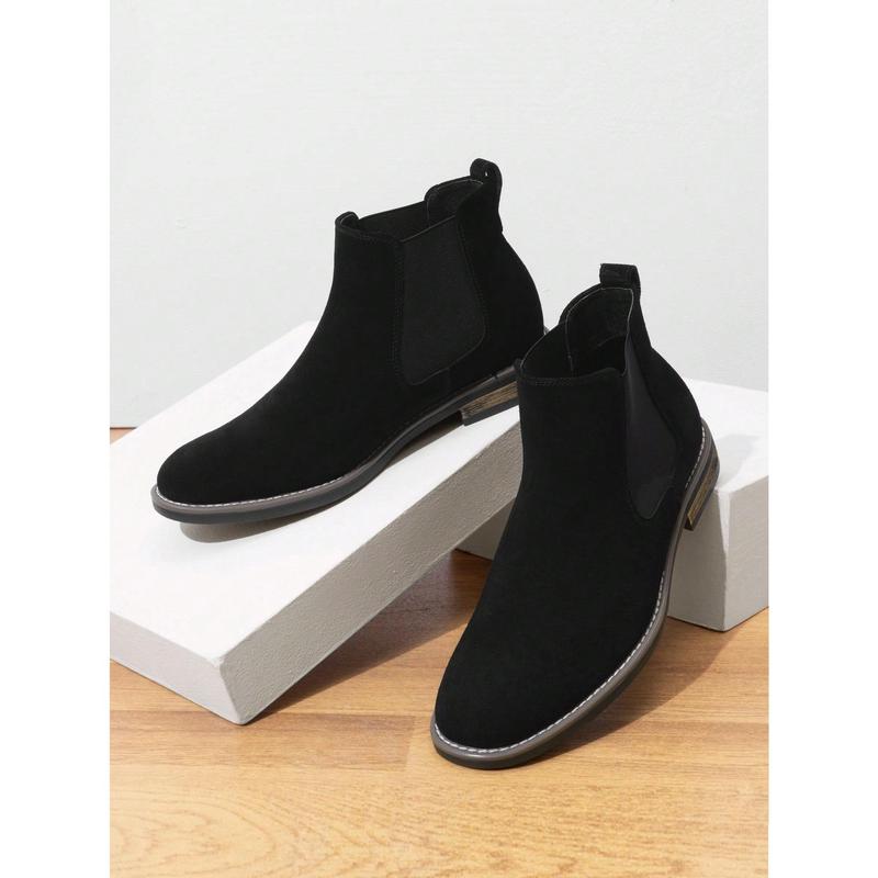 Men's Chelsea Boots High Top British Style Suede Comfortable Slip-On Ankle Boots Dress Formal Boots For Autumn Wearing