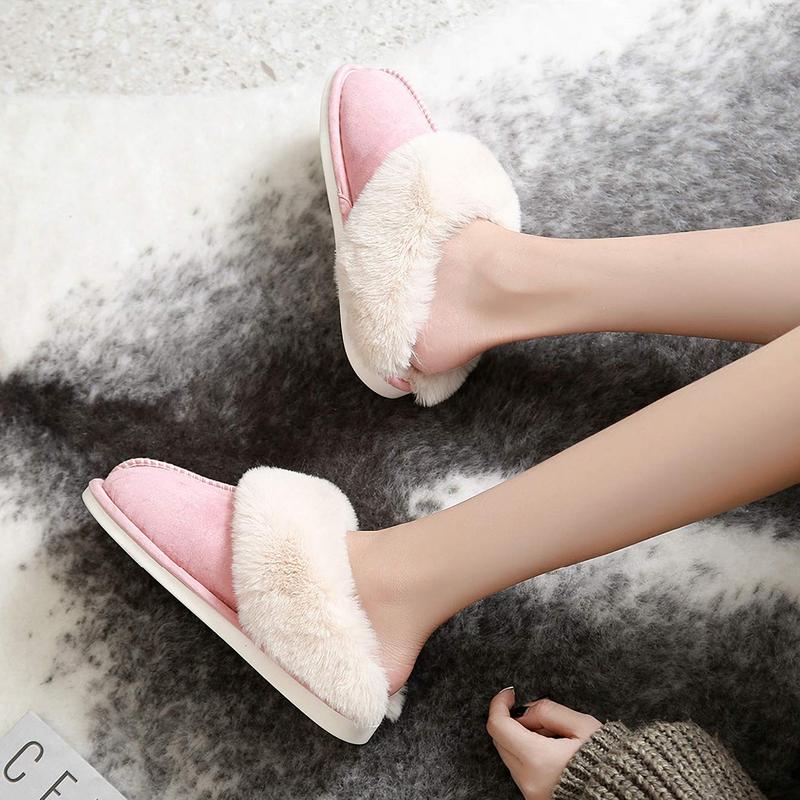 Cozy Warm Dual Fluff Slippers for Women - Ultra Soft, Warm, and Comfy Scuff Slippers with Non-Slip Rubber Sole for Indoor and Outdoor Use, Perfect for Cold Winter Days and House Shoes