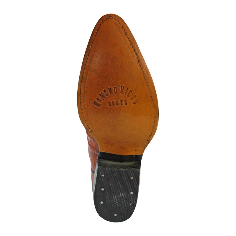 Men's Faux Crocodile Cowboy Style Burnt Orange Western Cowboy Boot