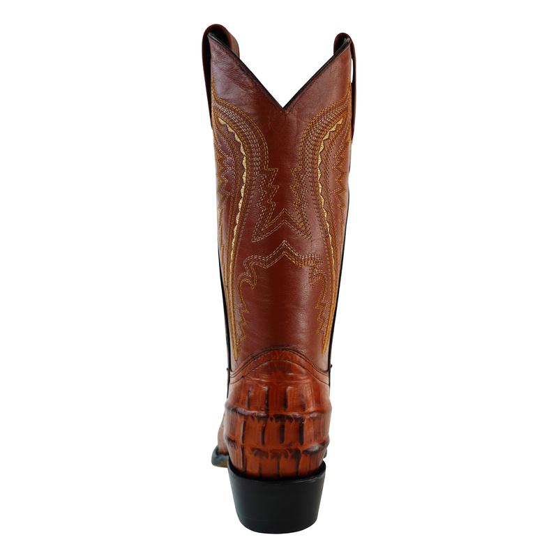 Men's Faux Crocodile Cowboy Style Burnt Orange Western Cowboy Boot