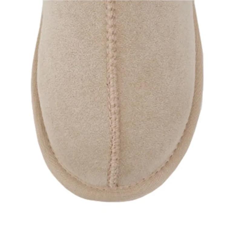 Taz-H -Beige - Women's  Platform Slippers with Fluffy Fur Lining