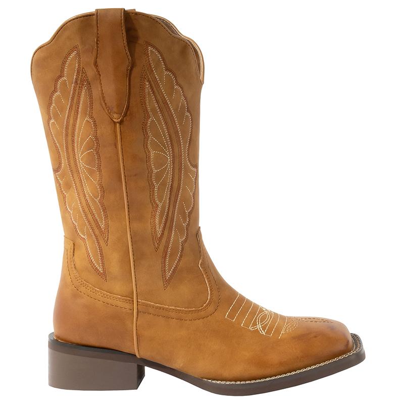 J's.o.l.e Women's Cowboy Boots Square Toe Wide Calf Cowgirl Boots Western Work Boots Embroidered