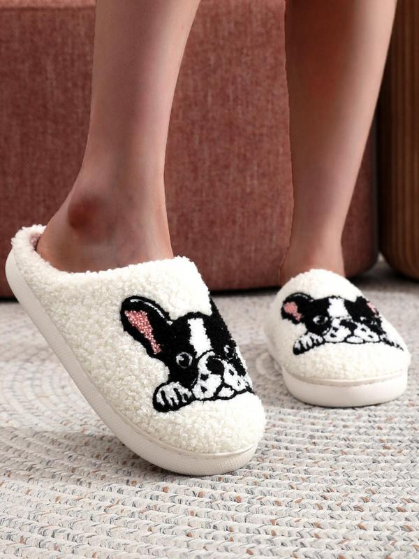 Women's Cute Cartoon Dog Pattern Plush Slippers, Soft Comfortable Home Slippers, Cute House Slippers for Women, Warm Slippers for Indoor & Outdoor Use for All Seasons