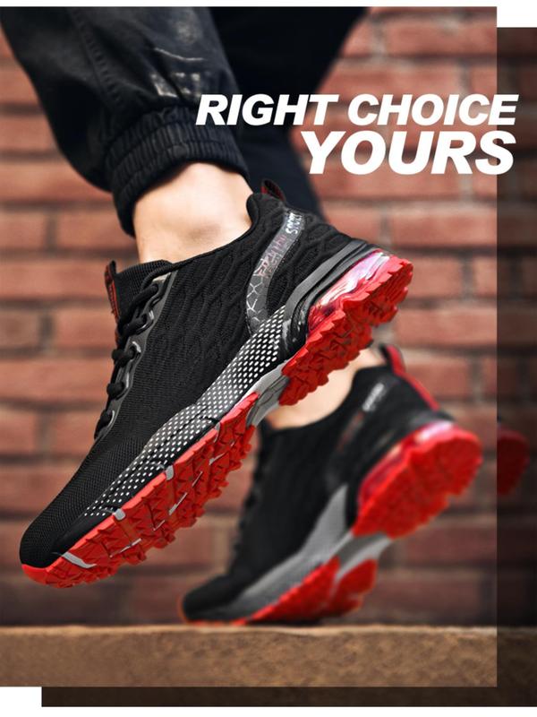 Men's Colorblock Letter Print Lace Up Running Shoes, Casual Sporty Breathable Comfortable Sneakers, Male All-match Round Toe Sports Shoes for Daily Wear