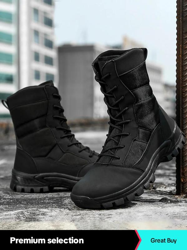 Men's 2024 Summer Street Trend Minimalist Mid-calf Boots, Trendy Sporty Combat Boots for Fall & Winter, Outdoor Sporty Winter Shoes for Men, Boy's Comfort Walking Shoes, Footwear Ankle Boots Men