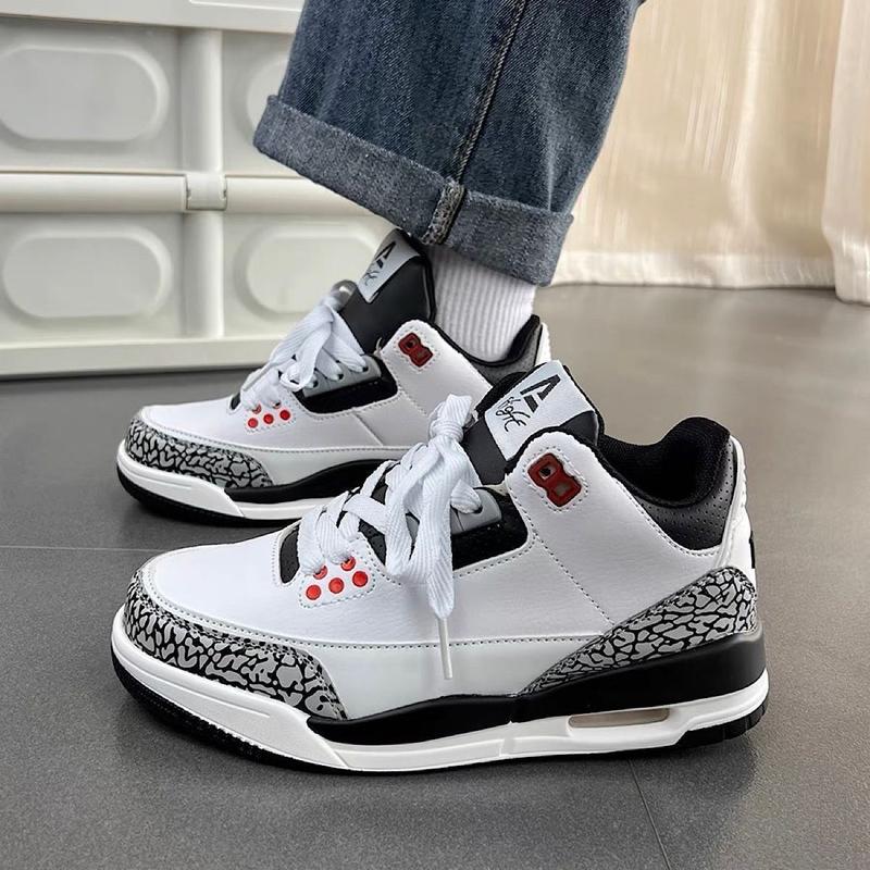 Hong Kong Retro Air Cushion White Shoes Men's All-Match Black and White Panda Couple Jogging Sneaker Trendy Comfortable