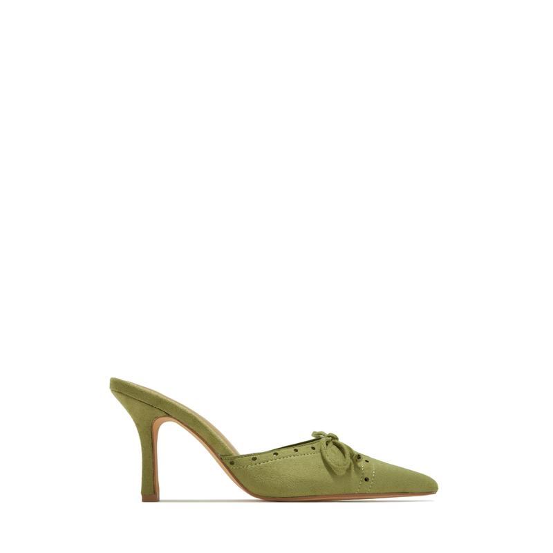 Coraima Mule Heel Pumps - Sage