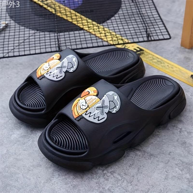 Unisex Trendy Soft Sole Durable Slippers, Comfy Non Slip Casual EVA Slides For Men's & Women's Outdoor Activities Flipflop Walking Shoes