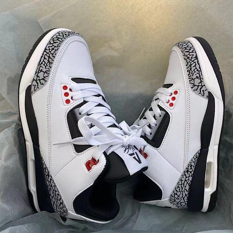 Hong Kong Retro Air Cushion White Shoes Men's All-Match Black and White Panda Couple Jogging Sneaker Trendy Comfortable