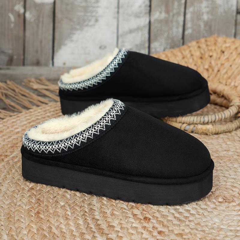 Women's Cozy Slip-On Flats - Casual Indoor Outdoor Shoes with Soft Sole, Plush Lining & Non-Slip EVA Sole