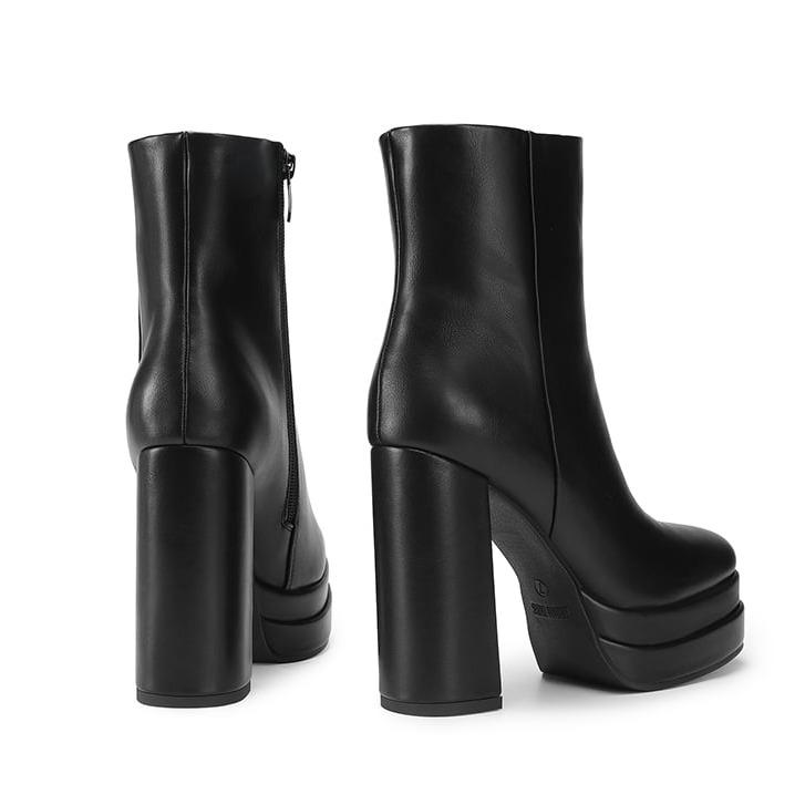 Dream Pairs Y2K-Inspired Square Toe Platform Ankle Boots for Women with Cuban Heel