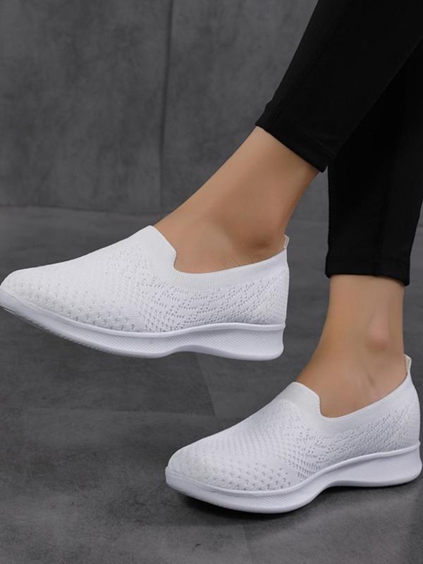 Women's Simple Style Plain Color Slip on Mesh Sneakers, Fall Outfits, Fall Freshness, Casual Comfortable Sports Running Shoes, Breathable Lightweight Slip on Shoes for Daily Wear, Women's Sneakers