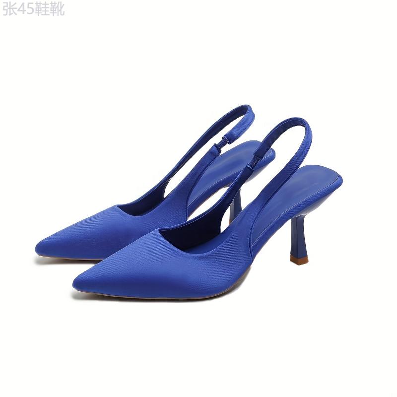 Women's Slingback High Heels, Solid Color Pointed Toe Slip On Stiletto Heels, Versatile Dress Shoe Footwear