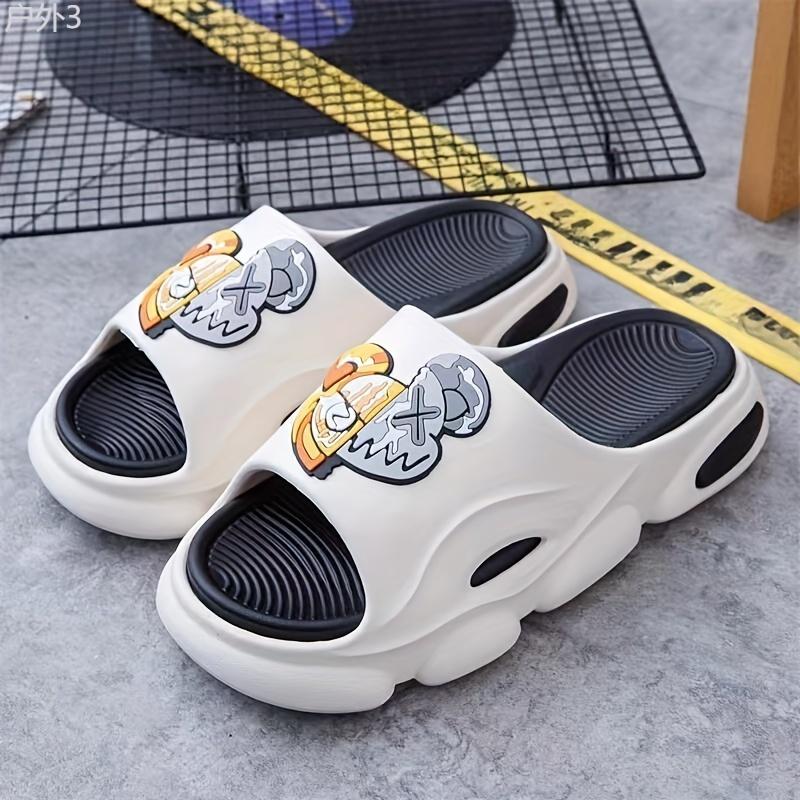 Unisex Trendy Soft Sole Durable Slippers, Comfy Non Slip Casual EVA Slides For Men's & Women's Outdoor Activities Flipflop Walking Shoes