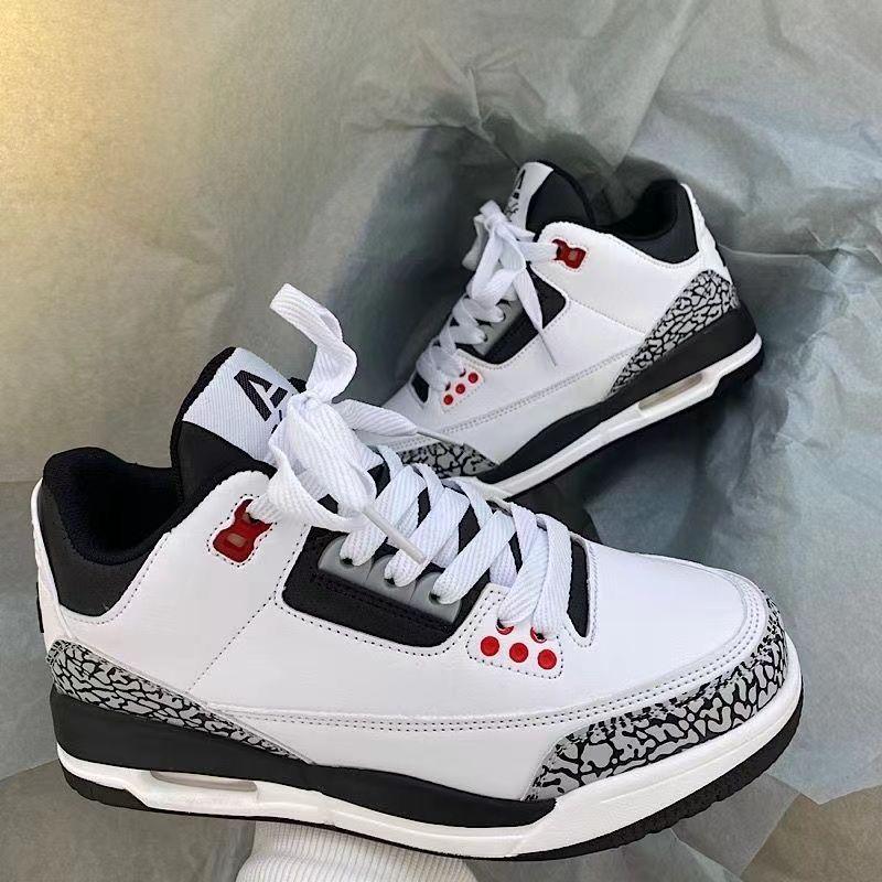 Hong Kong Retro Air Cushion White Shoes Men's All-Match Black and White Panda Couple Jogging Sneaker Trendy Comfortable