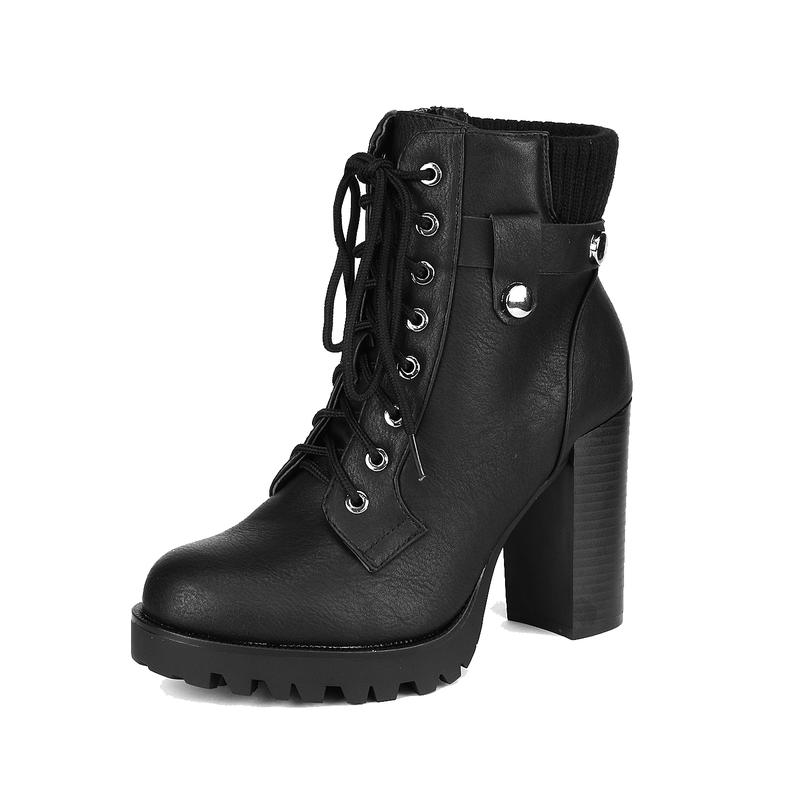 Dream Pairs Women's Chunky High Heel Ankle Boots