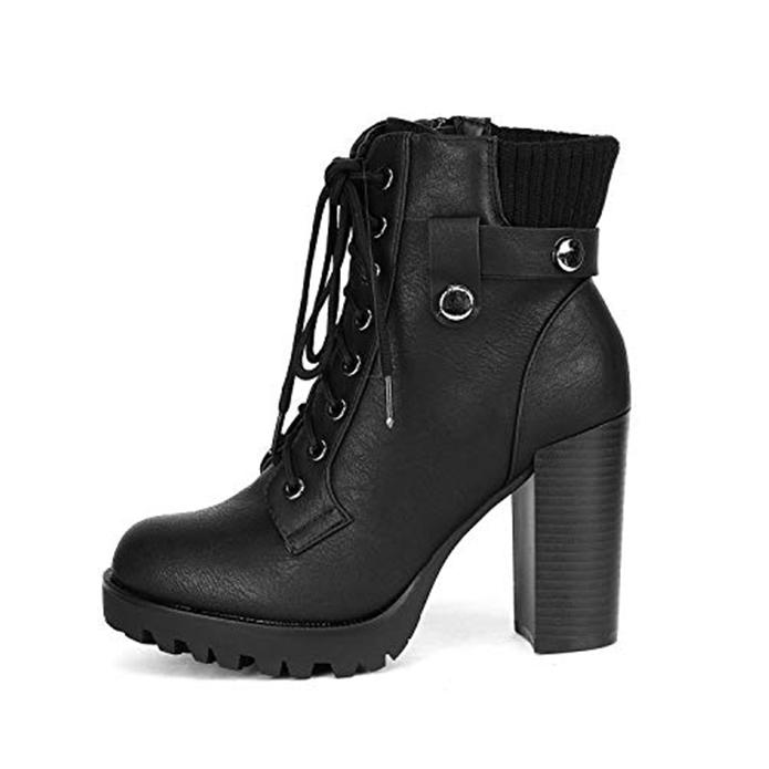 Dream Pairs Women's Chunky High Heel Ankle Boots