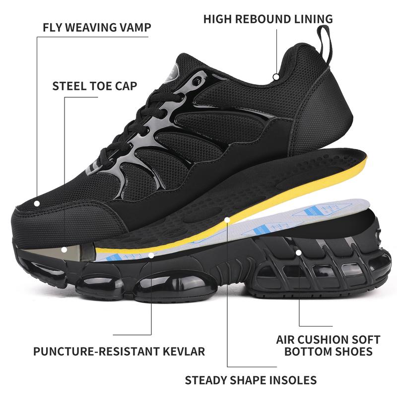 Hot-selling labor protection shoes for men and women in all seasons, anti-puncture and anti-smashing lightweight safety shoes, steel toe cap work shoes