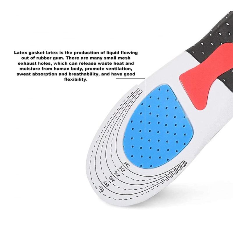 Gel-Soft Comfortable Shoe Insoles, Extra Silicone Shock Absorption For Men and Women Footwear!