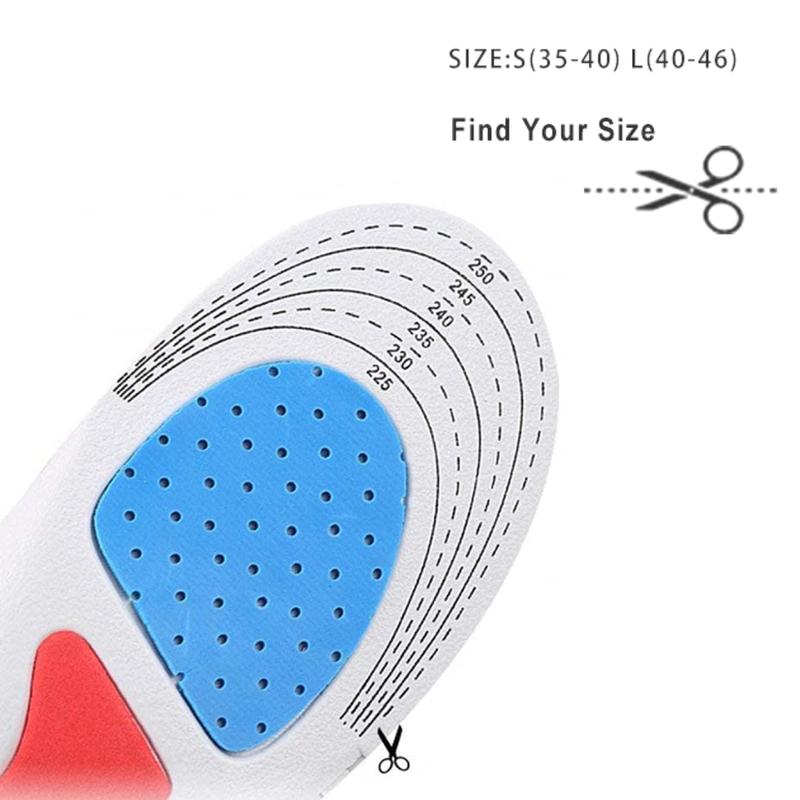 Gel-Soft Comfortable Shoe Insoles, Extra Silicone Shock Absorption For Men and Women Footwear!