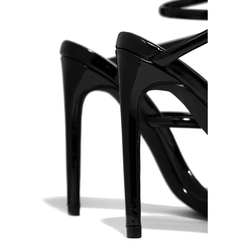 Nathalie Around The Ankle Coil High Heels - Black