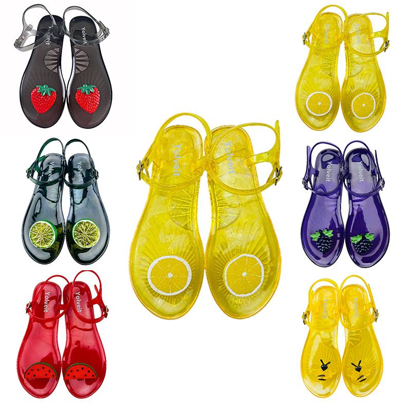 New cute fruit shoes New stylish summer flat beach shoes