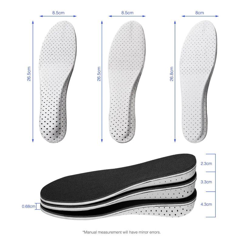 Men Women Invisible Height Increase Insoles Heel Lift Taller Shoe Inserts Pad US