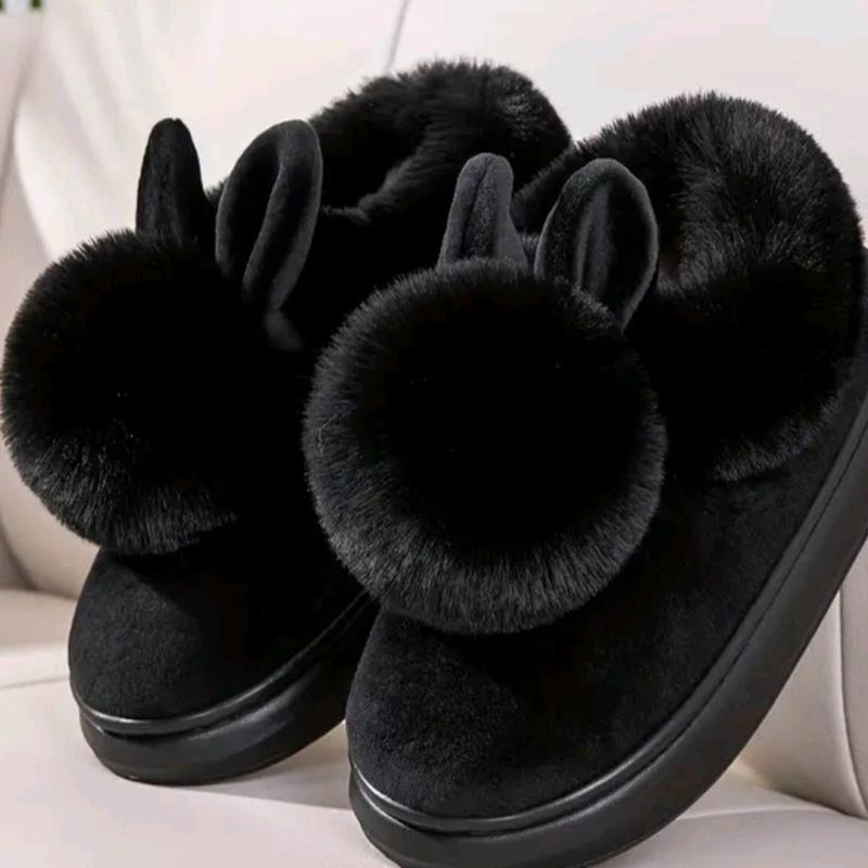 Christine Winter Cozy Fuzzy Slip-On Slippers for Women with Non-Slip Thick Sole - Girl