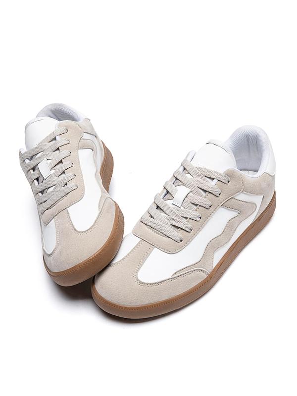 Men's Fashion Colorblock Lace Up Low Top Sneakers, Casual Comfortable Breathable Sports Running Shoes, Male All-match Round Toe Shoes for Daily Wear