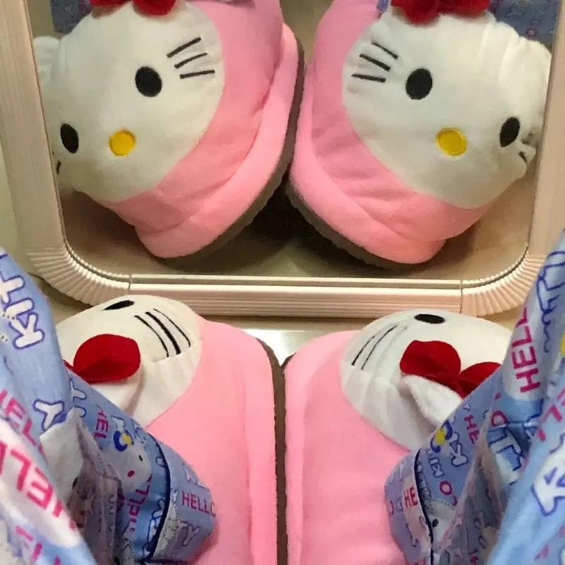 big head cartoon cotton slippers for women  indoor cute warm non-slip Korean style student cotton shoes gift