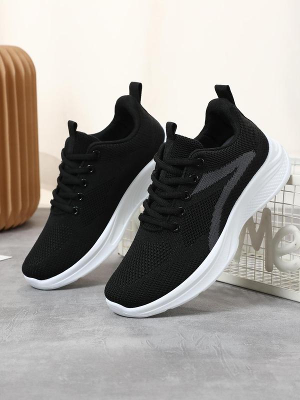 Women's Fashionable Colorblock Lace Up Low Top Sneakers, Casual Breathable Comfortable Sports Running Shoes, All-match Basic Shoes for Daily Wear